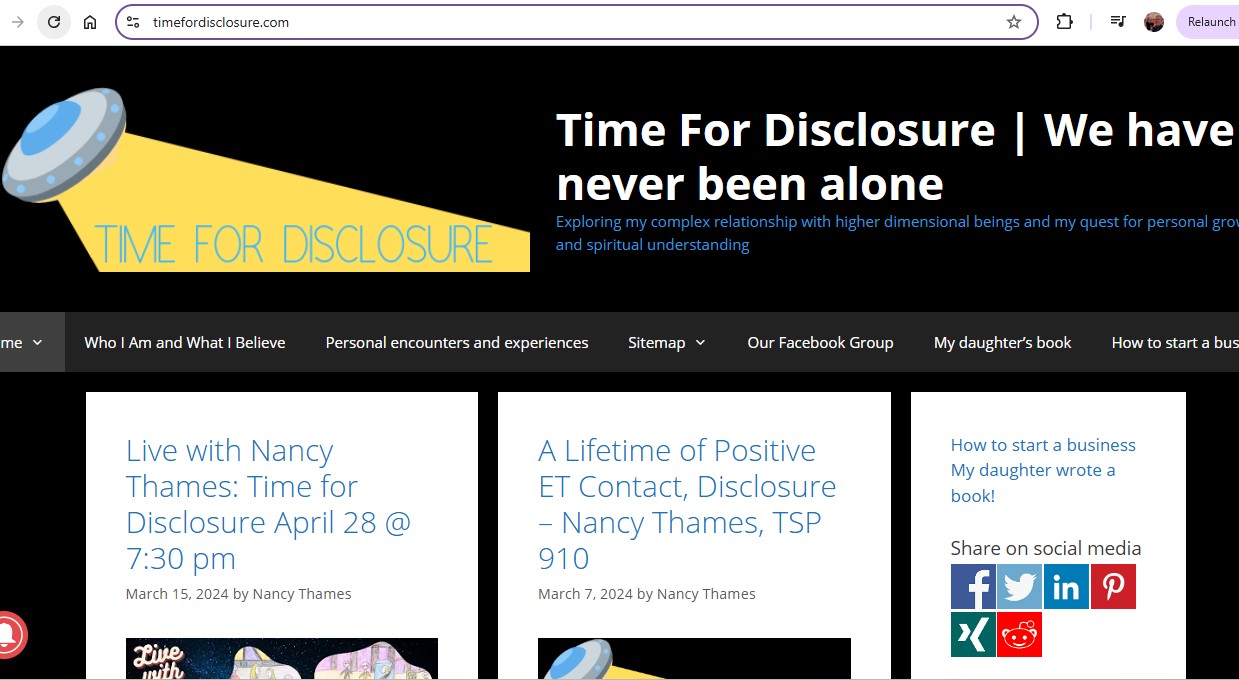 Time For Disclosure | We have never been alone alien encounter website
